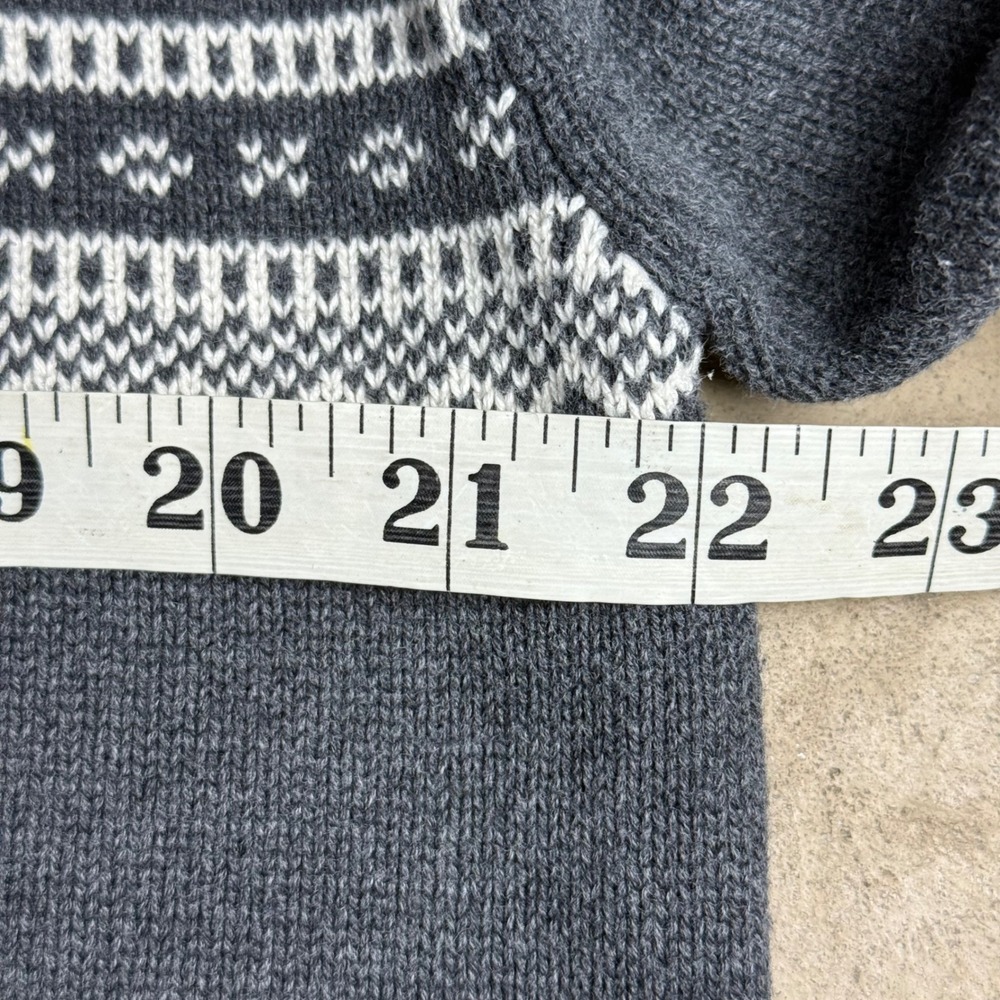 Weatherproof Vintage Men's Gray Fair Isle Half Zip Sweater Size L 100% Cotton - Picture 6 of 8